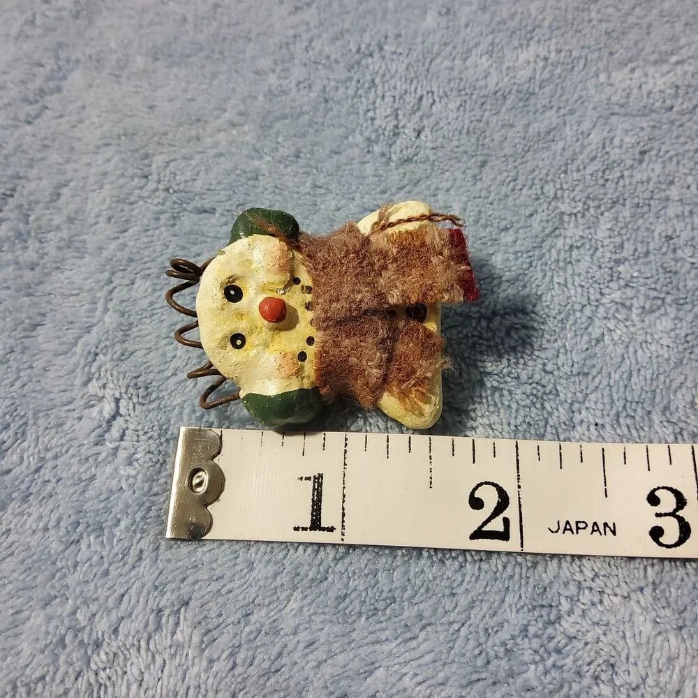 NEW Primitives by Kathy Sylvia Anderson Snowman Pin Brooch Wire Hair Scarf 2
